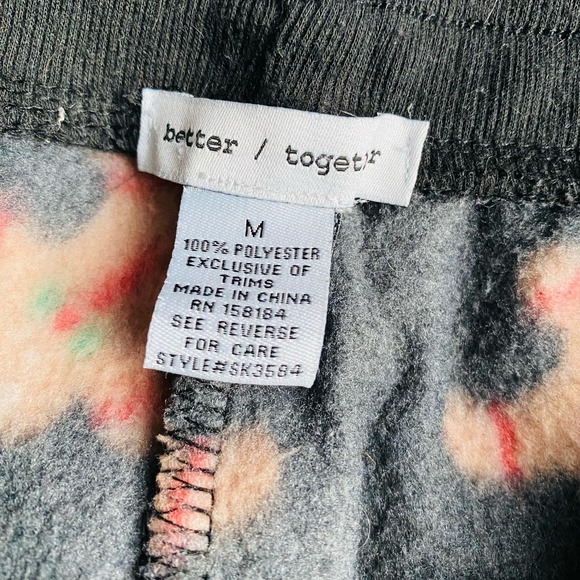 Better Together Gingerbread Men Jogger Fleece Lined Loungewear Pants Medium NEW - Picture 8 of 9
